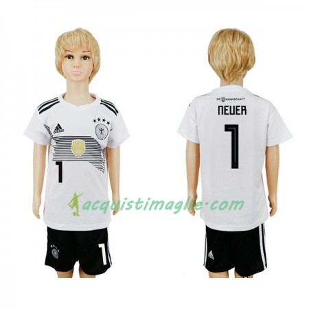 Divisa di Calcio Germania Neuer 1 Bambino Prima Mondiali 2018